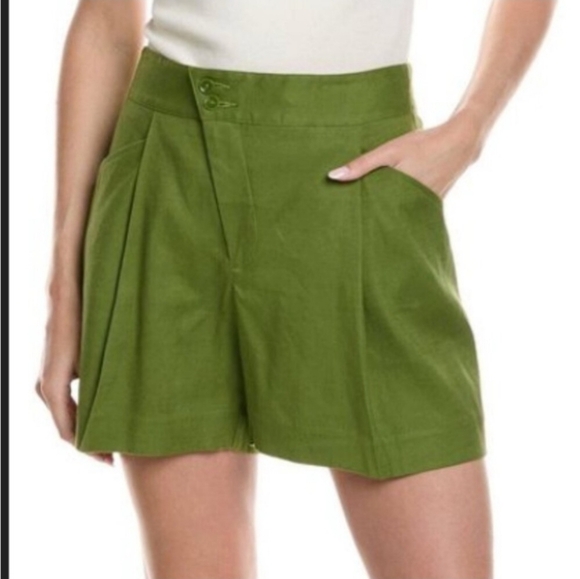 CAbi Pants - CAbi Traipse Avocado Linen Blend High Waist Shorts